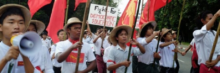 Burmese students protest for bigger education budget