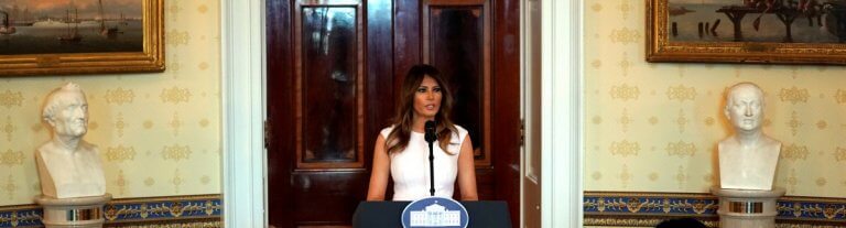 What does Melania Trump think about students pushing for gun control?