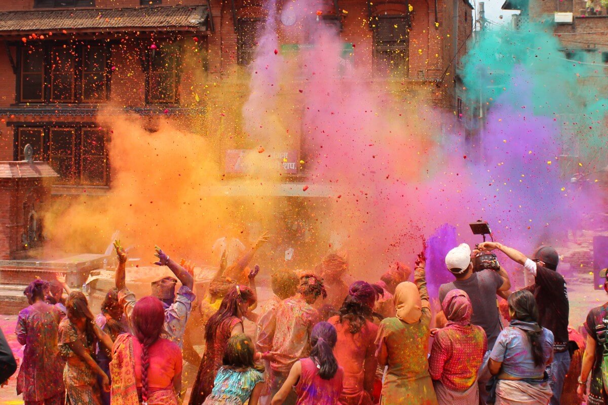 The Holi Festival, a religious 'festival of colours' for Sikhs in India - celebrated all over Asia. Source: Shutterstock.