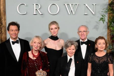 Where did the cast of The Crown season five study?