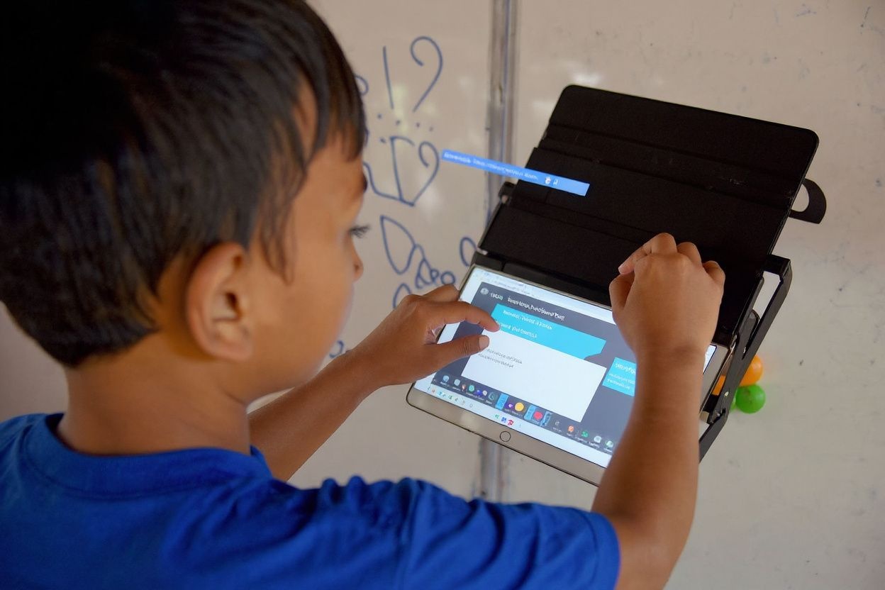 Gone are the days where only papers and pencils are need in a K12 classroom. Students can now design and collaborate for their assignments on Canva Pro for free. Source: Tang Chhin Sothy/