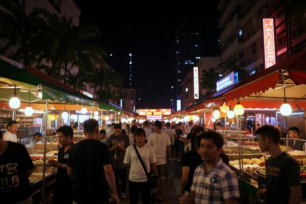 Bangkok is filled with night markets with delicious local food to try. Source: