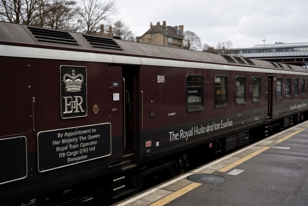 The Royal Cypher is seen on the side of the The Royal train as it arrives at London Euston Station in London, England on December 06, 2020. Source: Chris Jackson/POOL/
