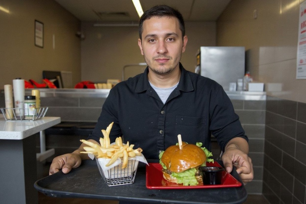 Working as a fast food server is one of the worst part-time jobs for students. Source: