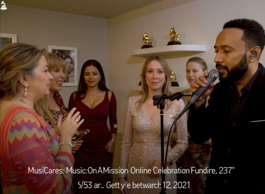 LOS ANGELES, CALIFORNIA – MARCH 12: In this screengrab, John Legend attends MusiCares: Music On A Mission Online Celebration and Fundraiser during the 63rd Annual GRAMMY Awards on March 12, 2021 in Los Angeles, California.   Arturo Holmes/Getty Images The Recording Academy/ (Photo by Arturo Holmes / GETTY IMAGES NORTH AMERICA / Getty Images via )
