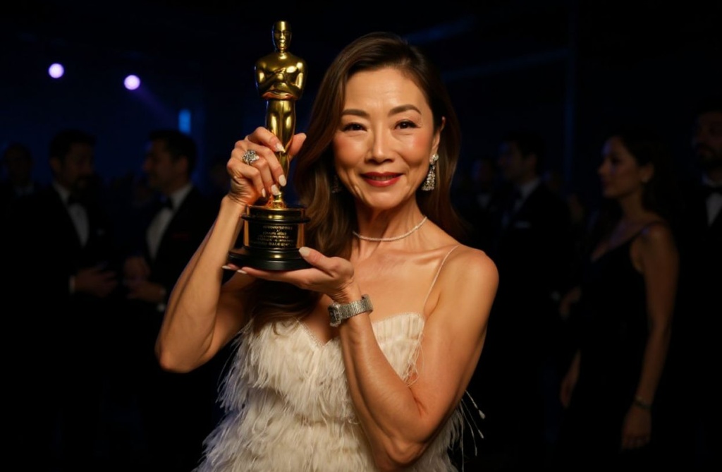 Malaysian actress Michelle Yeoh, winner of the Oscar for Best Actress in a Leading Role for “Everything Everywhere All at Once”, attends the 95th Annual Academy Awards Governors Ball in Hollywood, California on March 12, 2023. (Photo by ANGELA WEISS / )