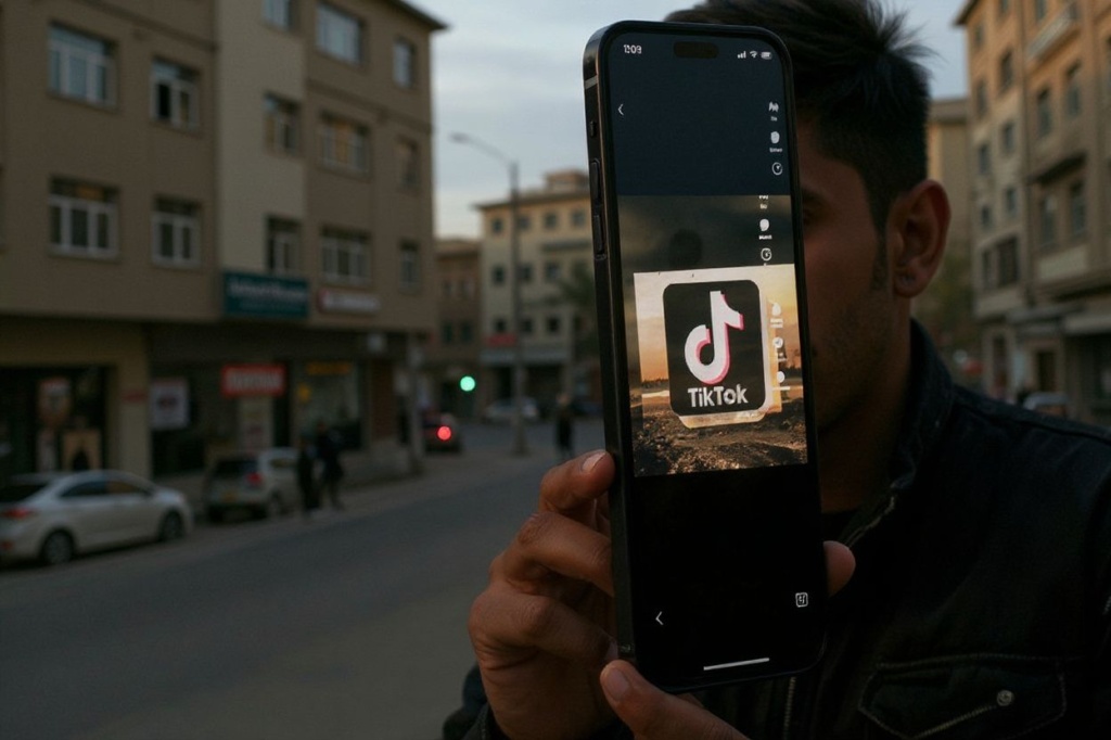 In this photo illustration taken on April 21, 2022, the icon of an video sharing mobile phone application TikTok is pictured on a mobile phone used by an Afghan youth in Kabul. The Taliban ordered a ban against video-sharing app TikTok and the survival-shooter PlayerUnknown’s Battlegrounds (PUBG) game on April 21, insisting they were leading Afghanistan’s youth astray. (Photo by Wakil Kohsar / various sources / )