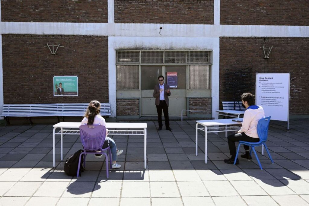 The University of Nebraska Omaha prioritised teaching about the pandemic. For example, Njoki Mwarumba taught about the history of pandemics and Bryce Hoflund shared recent research regarding how the COVID-19 pandemic is affecting food insecurity.
