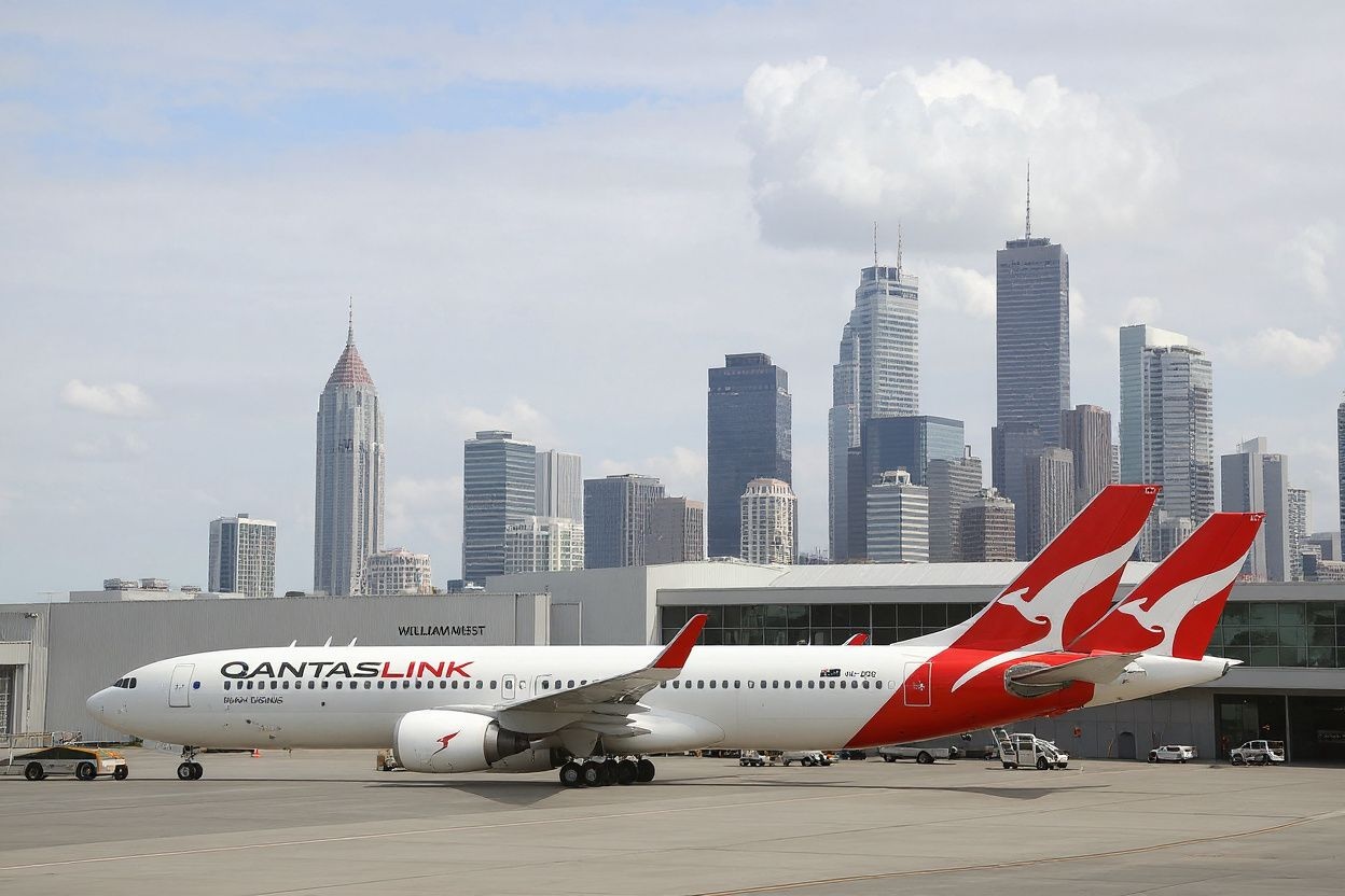 Qantas planes sit idle at Melbourne Airport on August 26, 2021 as Australian airline Qantas posted more than 1 billion USD in annual losses, after what it described as a “diabolical” year caused by pandemic travel restrictions. (Photo by William WEST / )