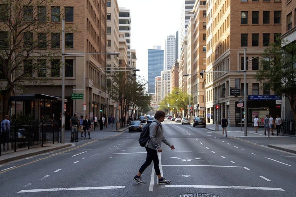 A general view shows a quiet street in the central business district of Sydney on August 14, 2021, as Australia’s biggest city announced tighter Covid restrictions including heavier fines and tighter policing to contain a Delta outbreak. (Photo by Saeed KHAN / )