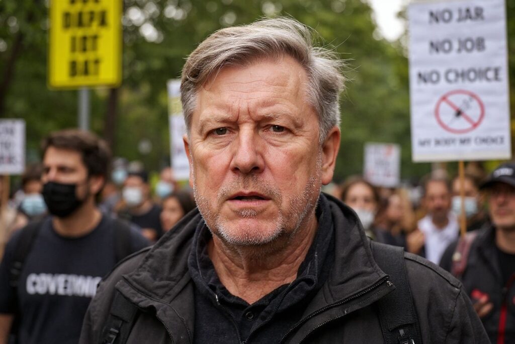 People attend a protest against Covid-19 lockdowns and vaccine mandates in Sydney on November 20, 2021. (Photo by DAVID GRAY / )