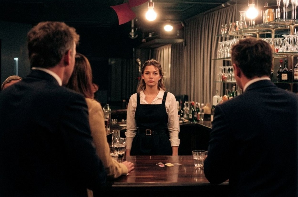 A barmaid waits for customers 17 November 2001 in the Kleine Nachterevue cabaret, in the Berlin-Schoeneberg neighborhood.  PHOTO MERIT SCHAMBACH (Photo by MERIT SCHAMBACH / )