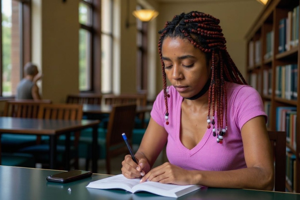 HOUSTON, TEXAS – AUGUST 29: English and Linguistics major Essence Ratliff studies in the Rice University Library on August 29, 2022 in Houston, Texas. U.S. President Joe Biden has announced a three-part plan that will forgive hundreds of billions of dollars in federal student loan debt. Since announced, the plan has sparked controversy as critics have begun questioning its fairness, and addressing concerns over its impact on inflation.   Brandon Bell/Getty Images/ (Photo by Brandon Bell / GETTY IMAGES NORTH AMERICA / Getty Images via )