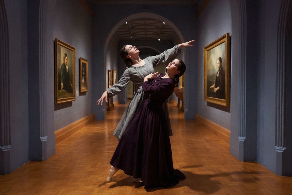 Dancers Hannah Bateman and Javier Torres, from the Northern Ballet, who will play the roles of Jane Eyre and Mr Rochester, perform a piece from the dance company’s upcoming World premiere of ‘Jane Eyre’, choreographed by Cathy Marston, at the National Gallery in central London on April 20, 2016. – The Northern Ballet and the National Portrait Gallery have united to celebrate the 200th anniversary of Charlotte Bronte’s birth on April 21, 1816. The National Gallery’s exhibition ‘Charlotte Bronte: 1816  1855’ opened in February, and is set to run until August 14, 2016. (Photo by NIKLAS HALLE’N / )