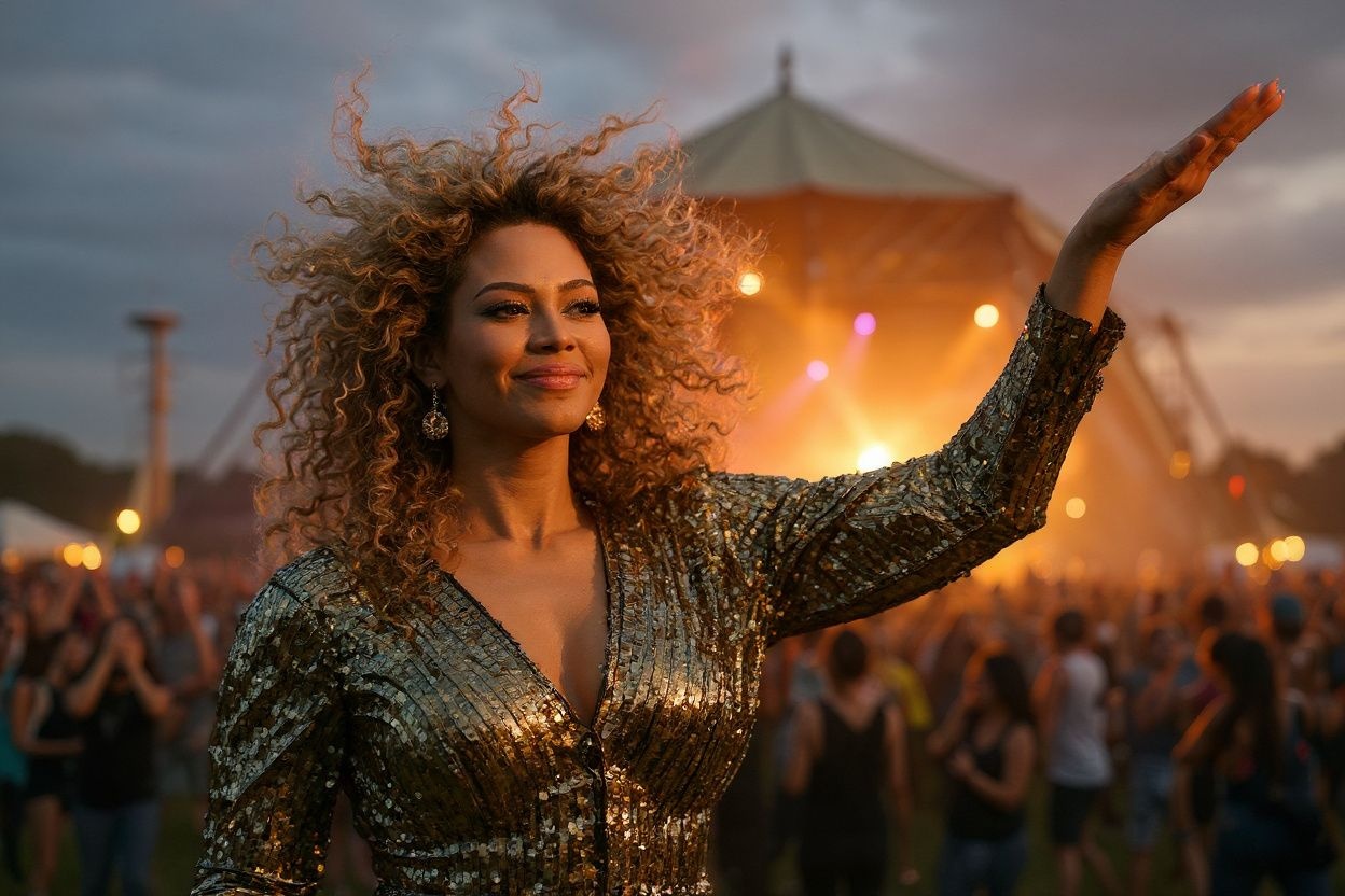 Beyoncé performed on The Pyramid Stage as the headline act during the last day of the Glastonbury festival, Europe’s largest music festival. Source: