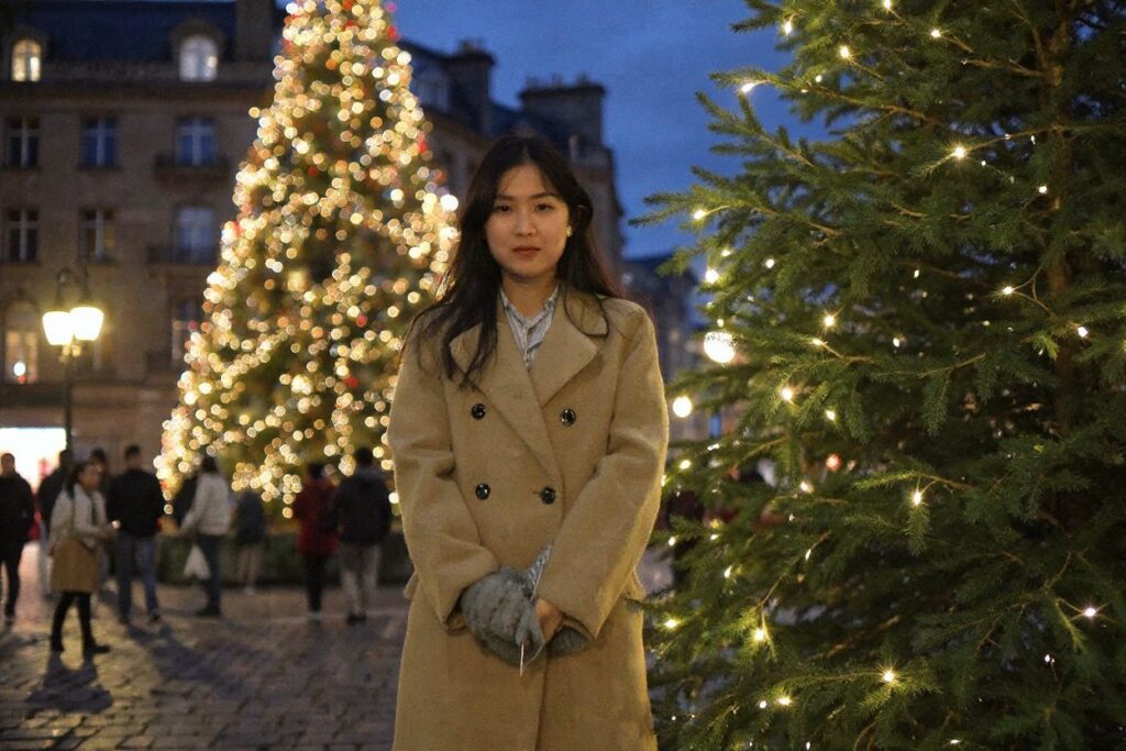 A woman poses for a photograph beside a Christmas tree in the centre of Edinburgh on New Year’s Eve, December 31, 2020, as authorities hope people stay at home and do not come to celebrate Hogmanay this year in the city. – The streets of Scotland’s capital are normally packed at Hogmanay, as people from around the world flock to see in the New Year in raucous style. As with so much else, the coronavirus outbreak has put paid the celebrations, putting Scots in a gloomy mood made worse by Britain’s parting of the ways with Europe. (Photo by Andy Buchanan / )