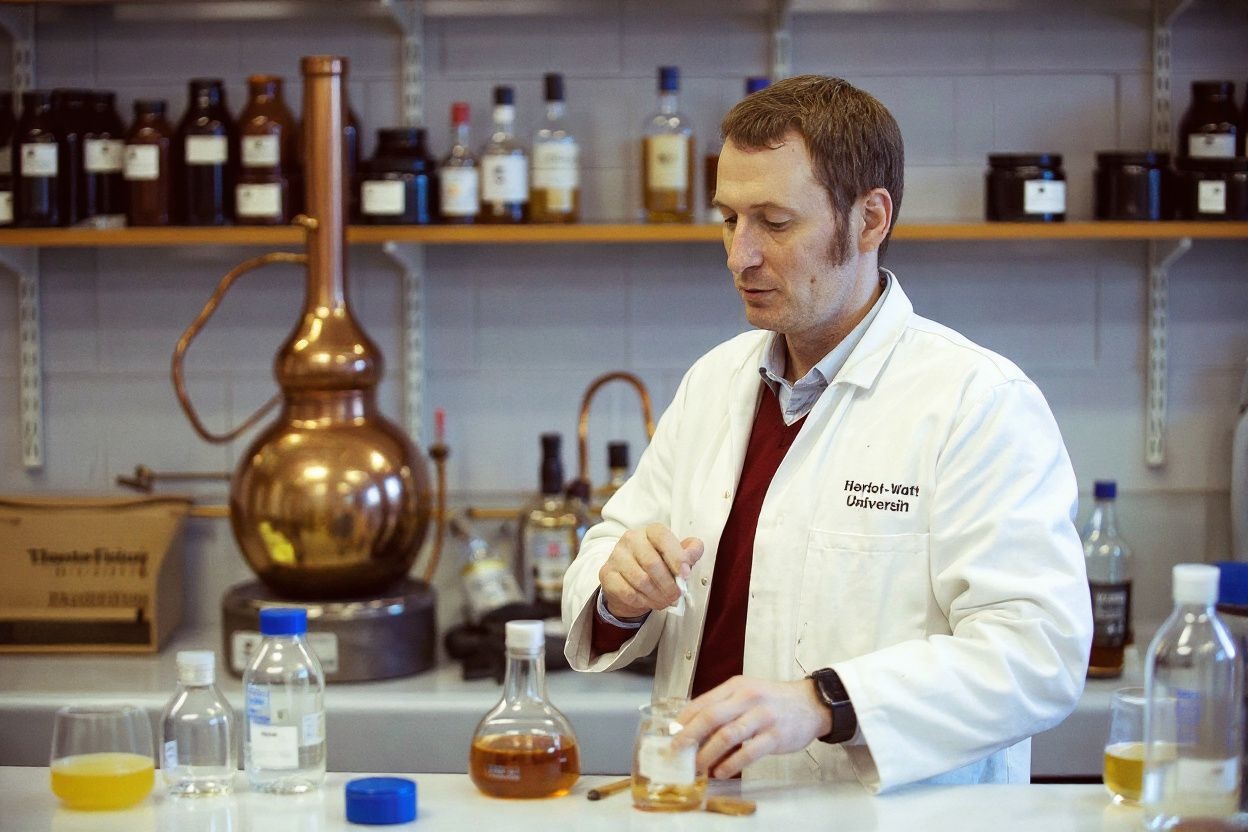 Assistant professor of distilling, Matthew Pauley, works at the International Centre for Brewing and Distilling which is based at Heriot-Watt University in Edinburgh. Source: Andy Buchanan/