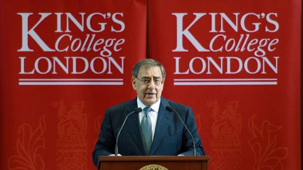 US Secretary of Defence Leon Panetta delivers a speech in the Great Hall of King’s College in central London on January 18, 2013.  “Terrorists” who attack US interests have no place to hide, Panetta said as fears grew for the dozens of foreigners taken hostage by Islamists at a gas plant in Algeria.  PHOTO/LEON NEAL (Photo by LEON NEAL / )