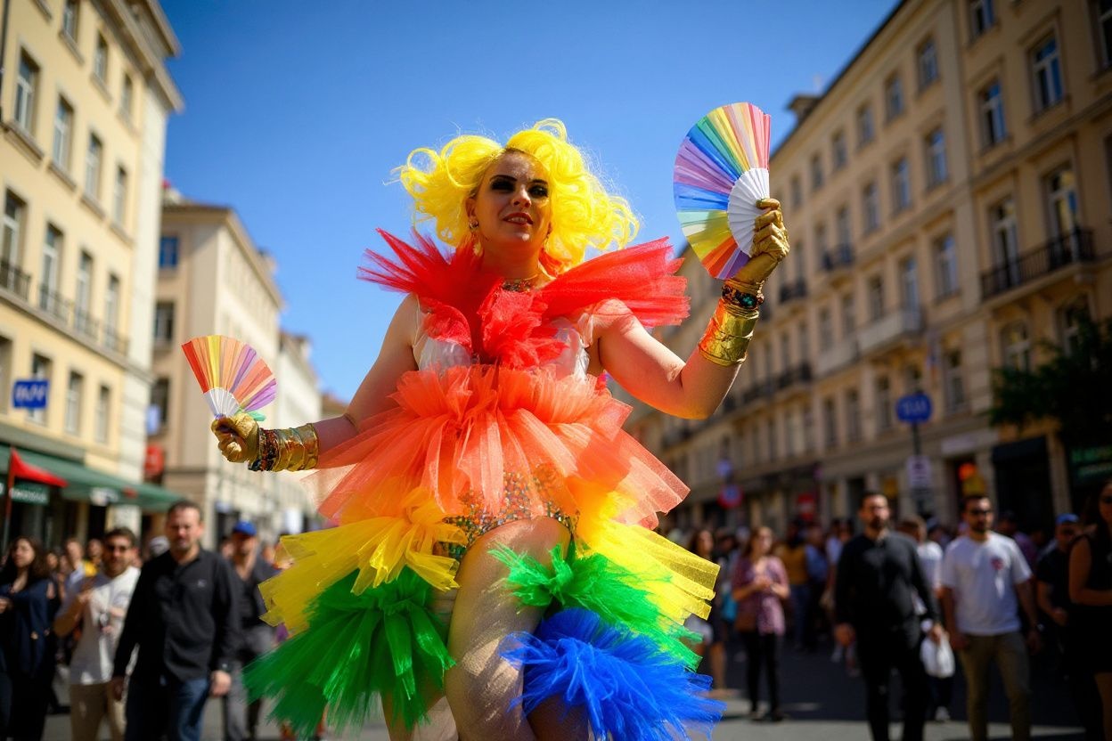A participant at the annual Pride Parade in Sofia, Bulgaria this June. Source: Nikolay Doychinov /