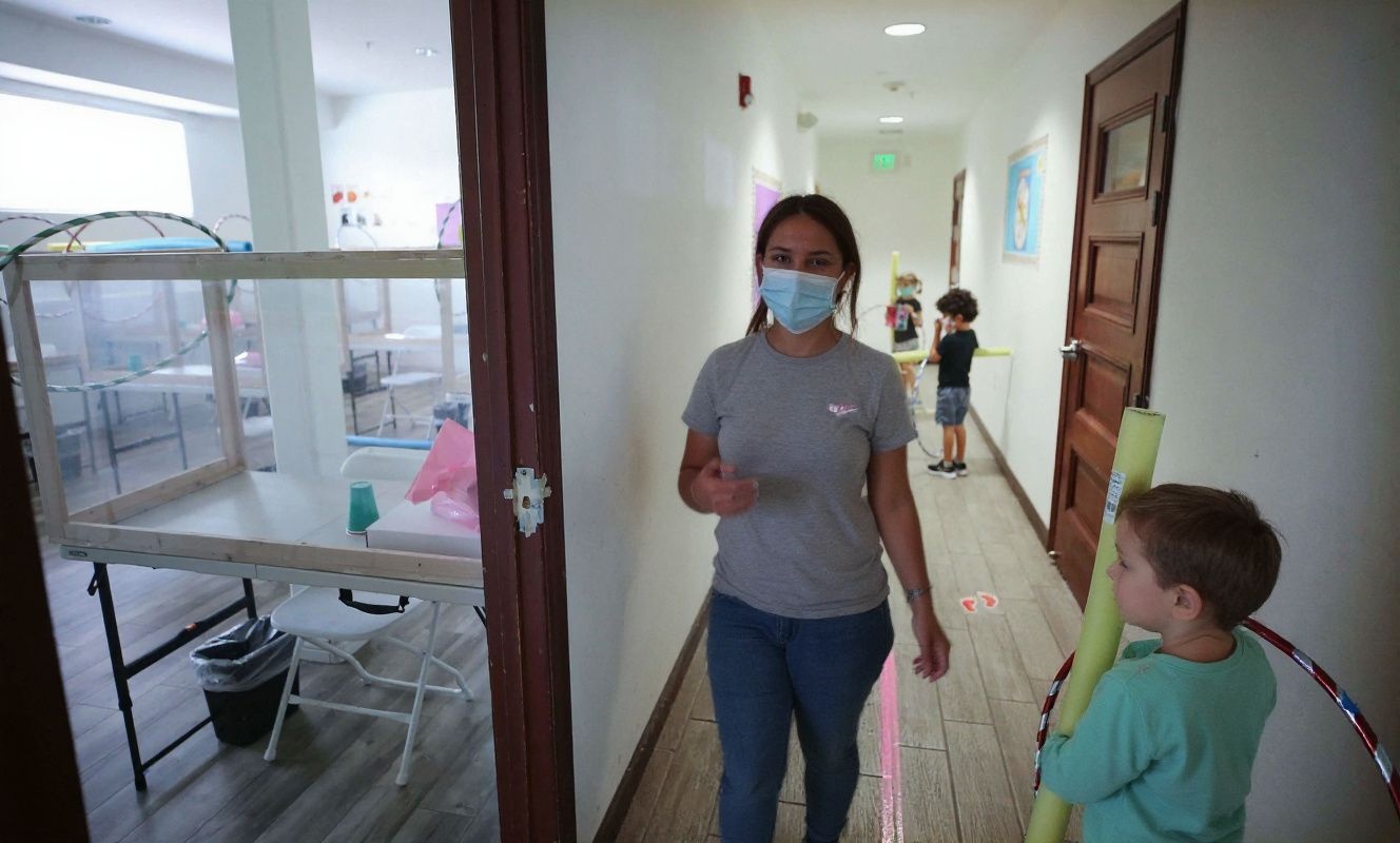 Under a reopening roadmap agreed between the district and a teachers’ union, preschools and elementary schools would be the first to resume in-person lessons in mid-April. Source: Mario Tama/