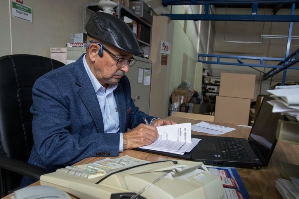 Accountant Luis Dominguez prepares manually the tax declaration in San Jose, Costa Rica, on July 22, 2022. Costa Rica’s government has been facing cyber attacks since last April, which led to several institutions to provisionally revert to working manually, without reliance on technology. (Photo by Ezequiel BECERRA / )