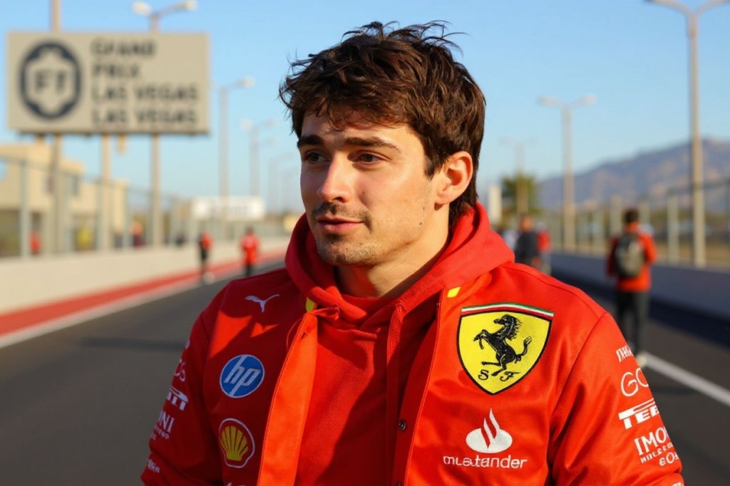 LAS VEGAS, NEVADA – NOVEMBER 20: Charles Leclerc of Monaco and Ferrari looks on in the Paddock during previews ahead of the F1 Grand Prix of Las Vegas at Las Vegas Strip Circuit on November 20, 2024 in Las Vegas, Nevada.   Clive Mason/Getty Images/ (Photo by CLIVE MASON / GETTY IMAGES NORTH AMERICA / Getty Images via )