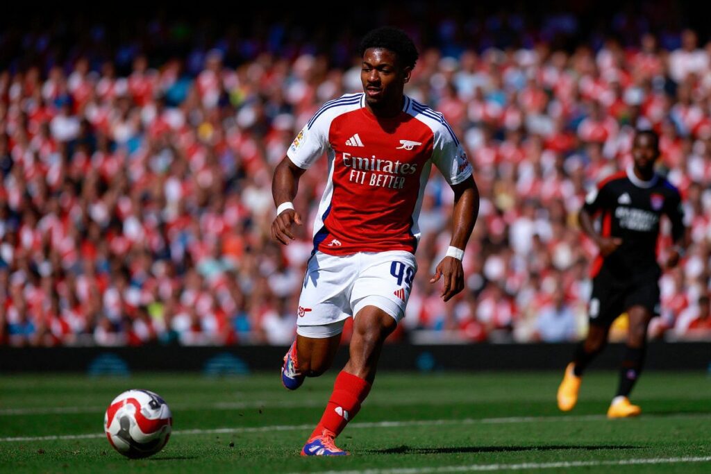 Myles Lewis-Skelly recently scored his first Premier League goal. Source: