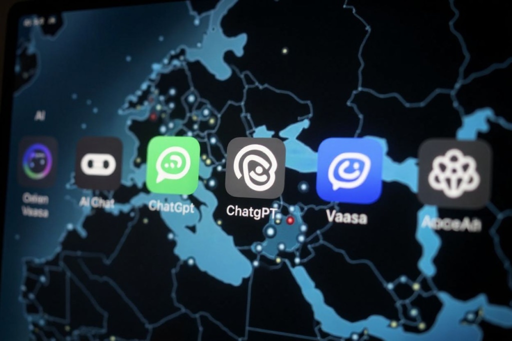 This illustration picture shows the AI (Artificial Intelligence) smartphone app ChatGPT surrounded by other AI App in Vaasa, on June 6, 2023. (Photo by OLIVIER MORIN / )