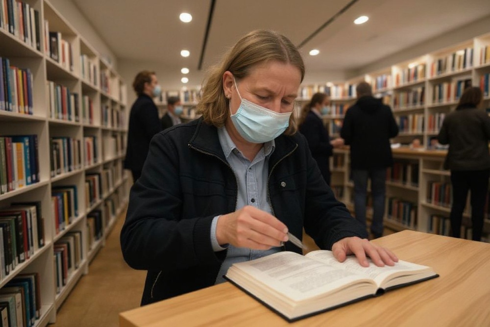 People consults books at the reknown Oodi public library after its reopening after more than two months of closure because of the Covid-19 pandemic on June 1, 2020 in Helsinki. Source: Alessandro Rampazzo/