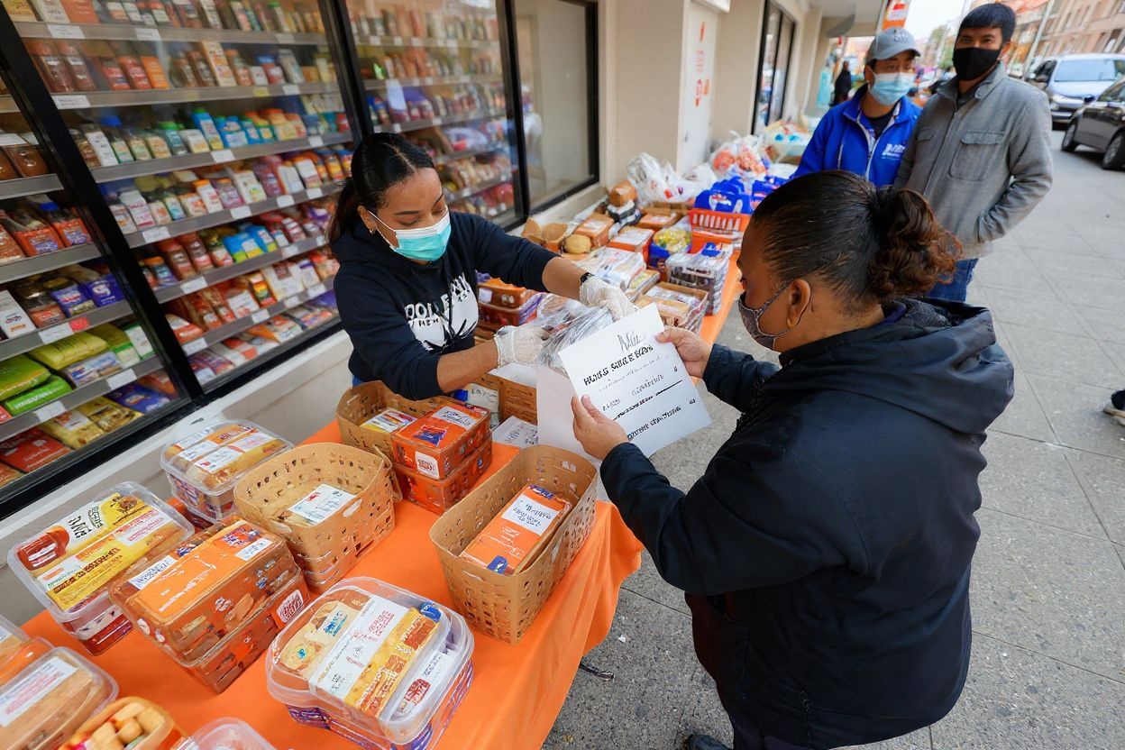Many international students in Canada rely on food banks for free groceries as they struggle to afford basic necessities due to high inflation rates. Source: Michael loccisano / GETTY IMAGES NORTH AMERICA / Getty Images via