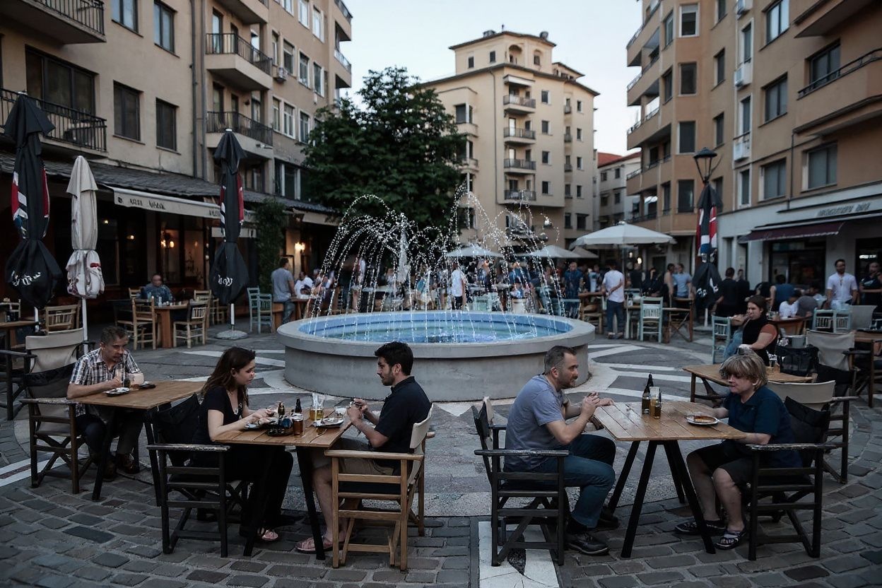 People have dinner popular area with bars and traditional taverns in Thessaloniki on July 19, 2022. TIME magazine has included the northern Greek city on its list of The Worlds Greatest Places for 2022. Described as a culinary melting pot, Thessaloniki is on the list for its vibrant gastronomy scene. Thessaloniki also became the first Greek city to join UNESCOs Network of Gastronomy. (Photo by Sakis MITROLIDIS / )