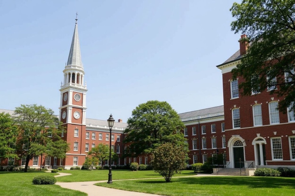 CAMBRIDGE, MASSACHUSETTS – JULY 08: A view of the campus of Harvard Business School on July 08, 2020 in Cambridge, Massachusetts. Harvard and Massachusetts Institute of Technology have sued the Trump administration for its decision to strip international college students of their visas if all of their courses are held online.   Maddie Meyer/Getty Images/ (Photo by Maddie Meyer / GETTY IMAGES NORTH AMERICA / Getty Images via )