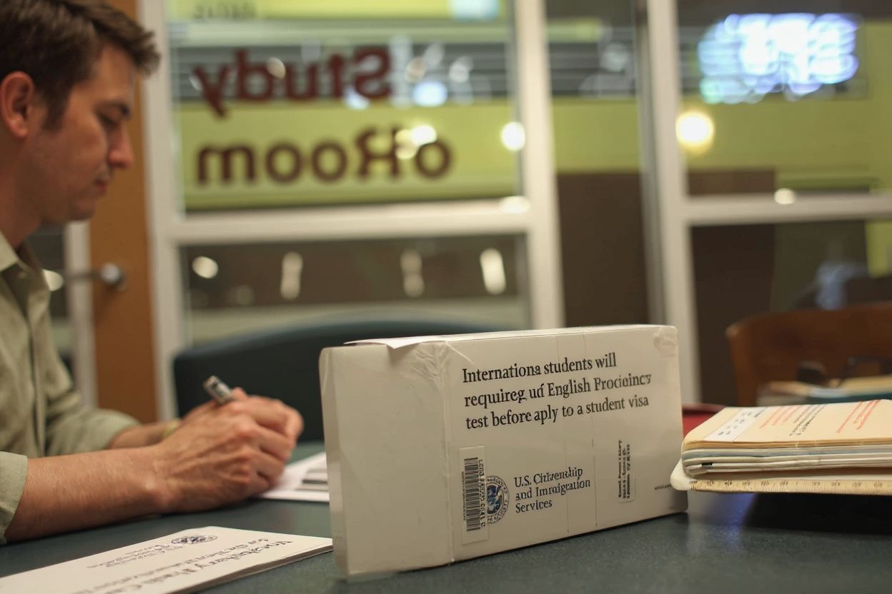 International students will be required to take an English proficiency test before they apply for a student visa. Source: