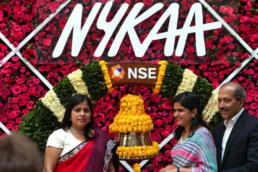 Falguni Nayar (C-L), managing director and one of our women CEO of Nykaa, funded the business on her own when she first started. Source: Punit Paranjpe/