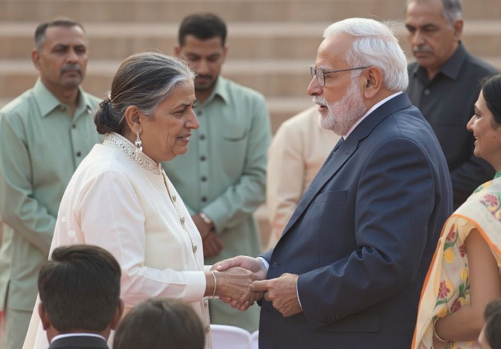 Indian businessman Gautam Adani (R) talks with Neeta Ambani, the wife of Indian business magnate Mukesh Ambani, prior to the swearing-in ceremony for new Indian Prime Minister Narendra Modi and his cabinet ministers at the Presidential Palace in New Delhi on May 26, 2014. India’s Narendra Modi was sworn in as prime minister May 26 with the strongest mandate of any leader for 30 years, promising to forge a “strong and inclusive” country on a first day that signalled his bold intentions.  PHOTO/Prakash SINGH (Photo by PRAKASH SINGH / )