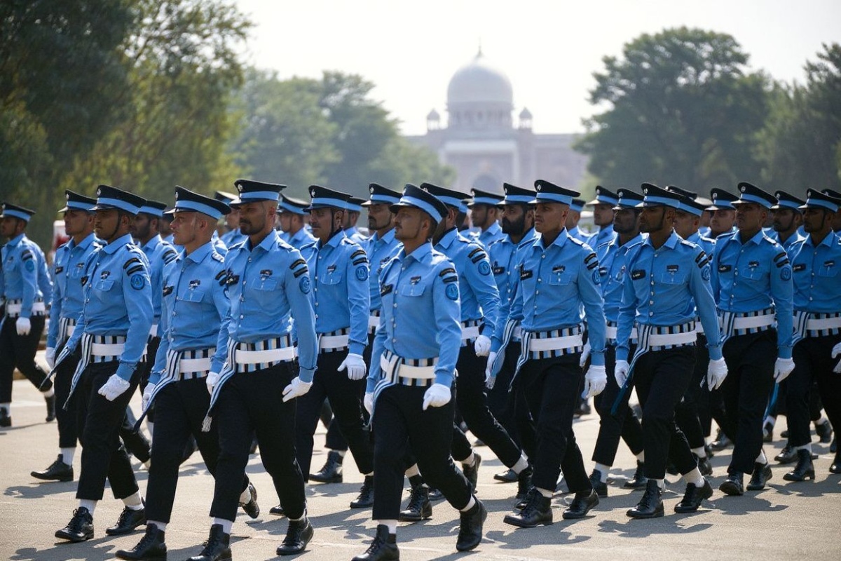 Indian soldiers march during the country’s 76th Republic Day parade in New Delhi on January 26, 2025. (Photo by Sajjad HUSSAIN / )