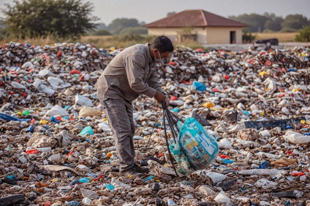 A ragpicker searches for recyclable materials at a landfill in Sidoarjo on September 16, 2022. (Photo by JUNI KRISWANTO / )