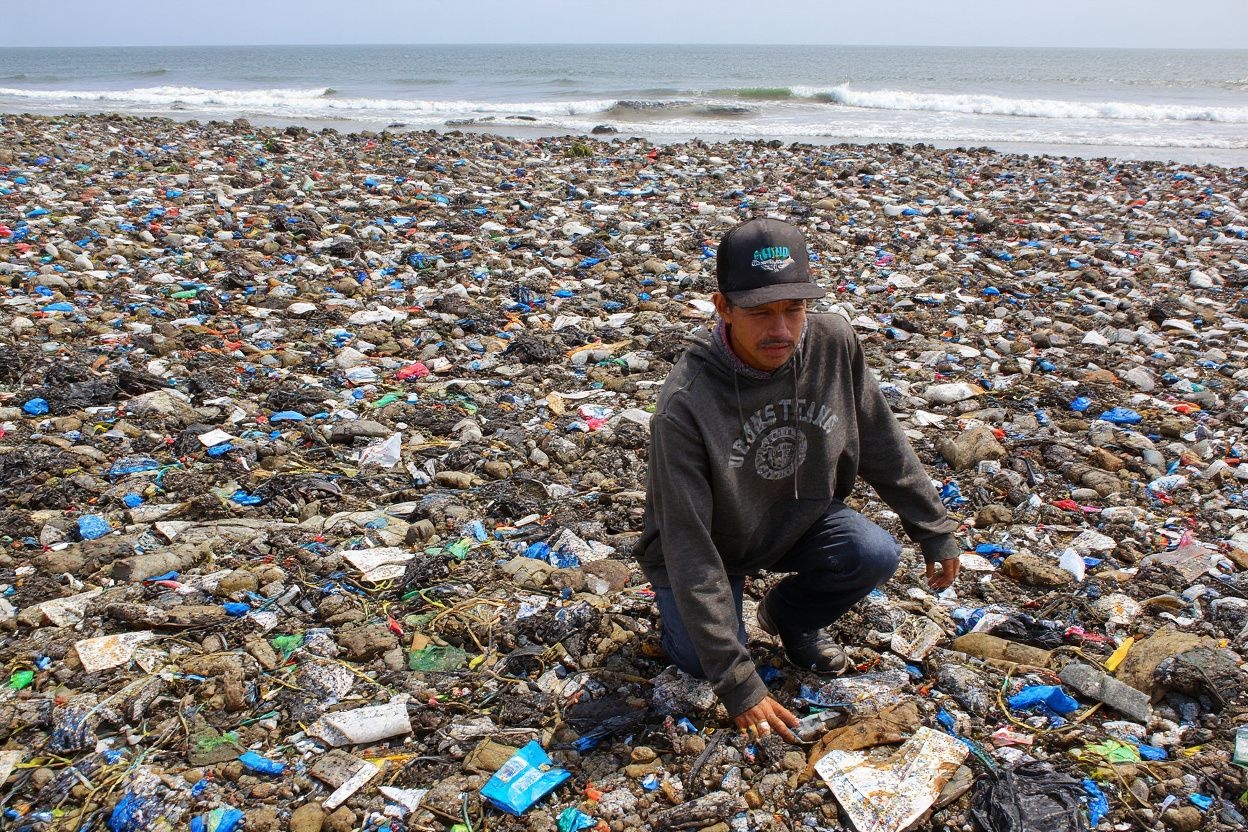 The world now produces over 450 million tonnes, and around 0.5% of the plastic ends up in the ocean, with most of it staying close to the shoreline. Source: