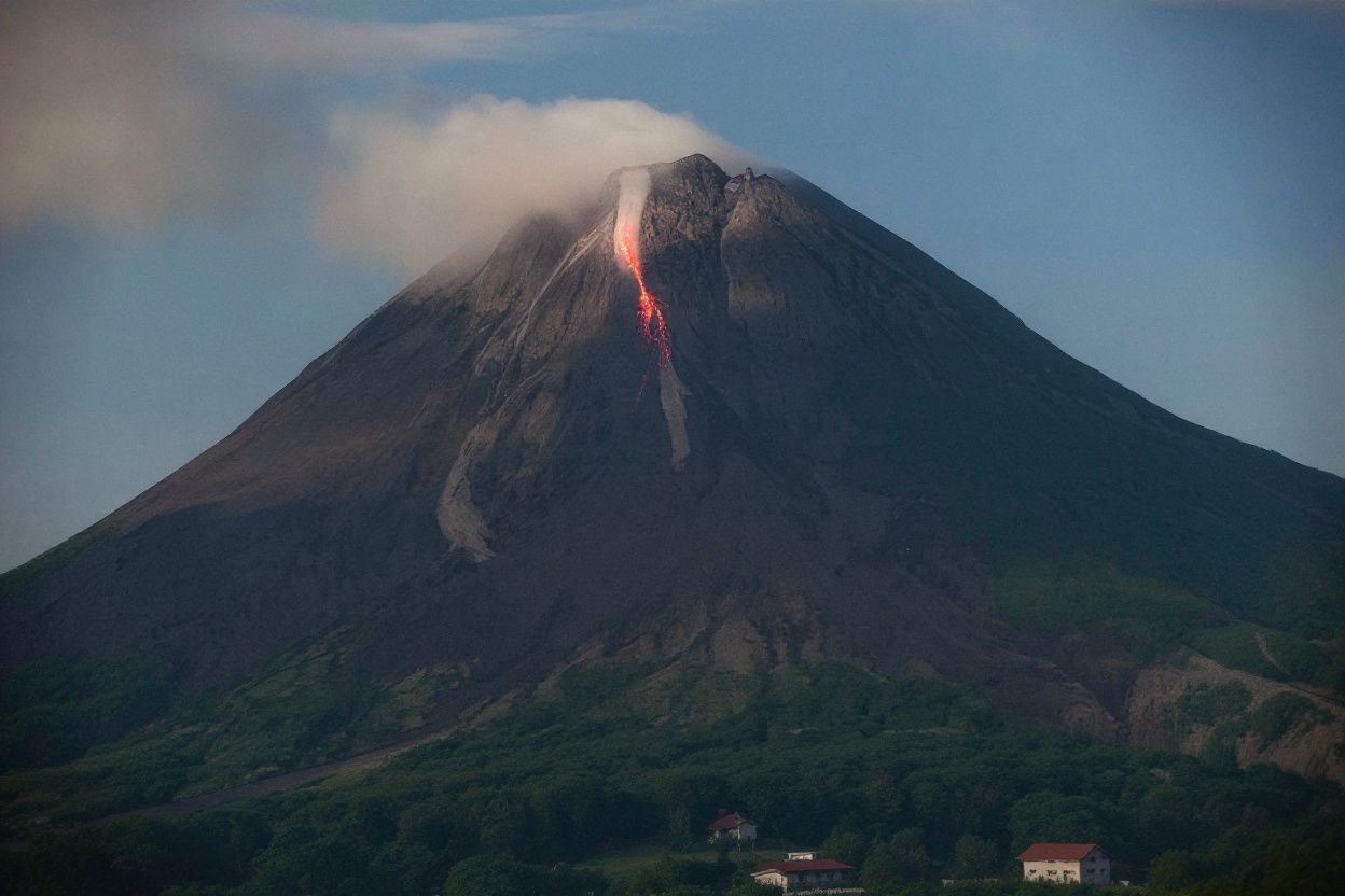Indonesia’s most active volcano, as seen from Sleman in Yogyakarta. Source: Agung Supriyanto/