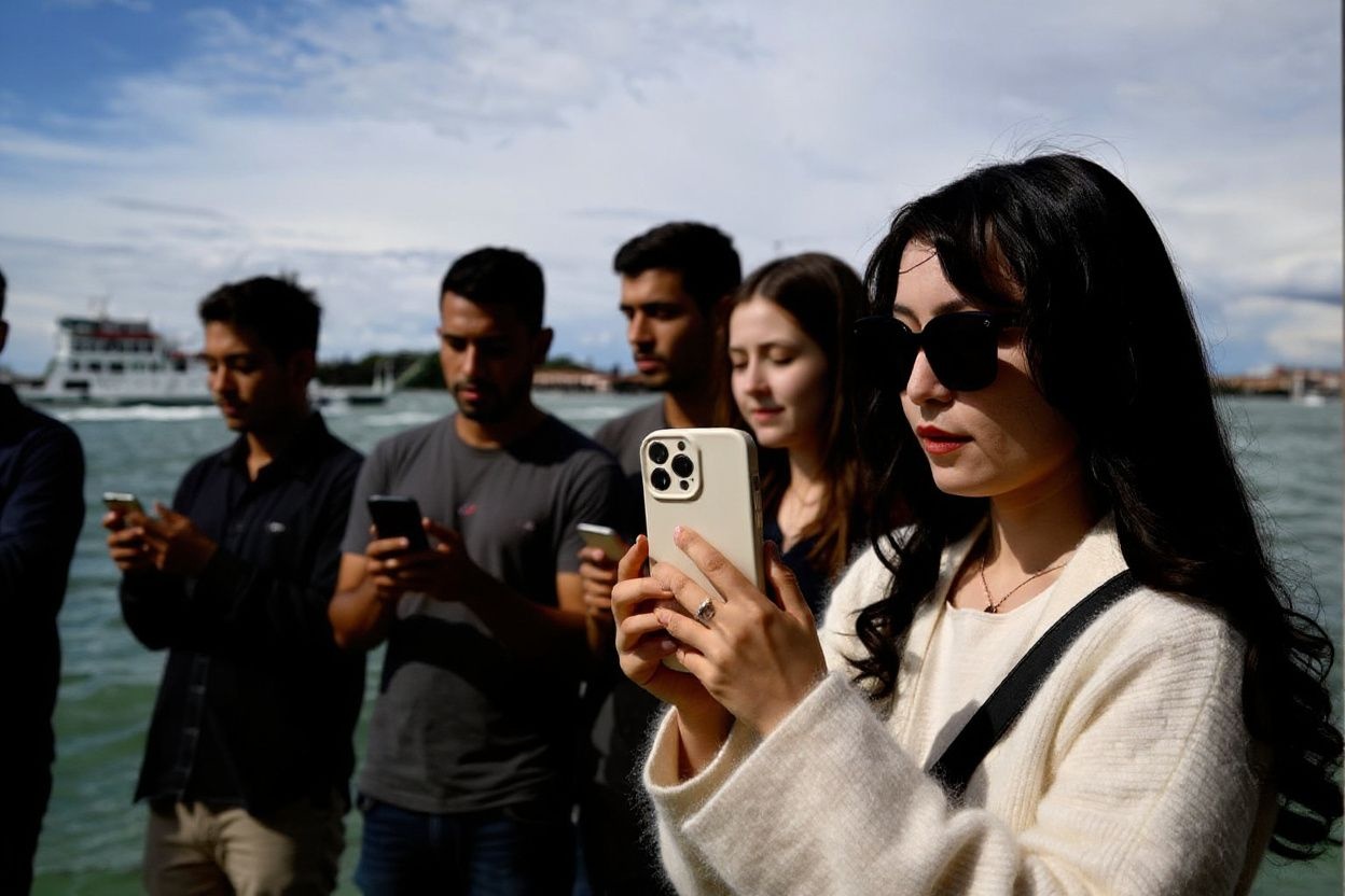Most mass communication students have their phones glued to their hands., shot on Canon EOS R5, 24-70mm f/2.8 lens, RAW photograph, unedited, candid moment, natural lighting, photojournalistic style | NEGATIVE: AI generated, artificial, computer generated, digital art, 3d render