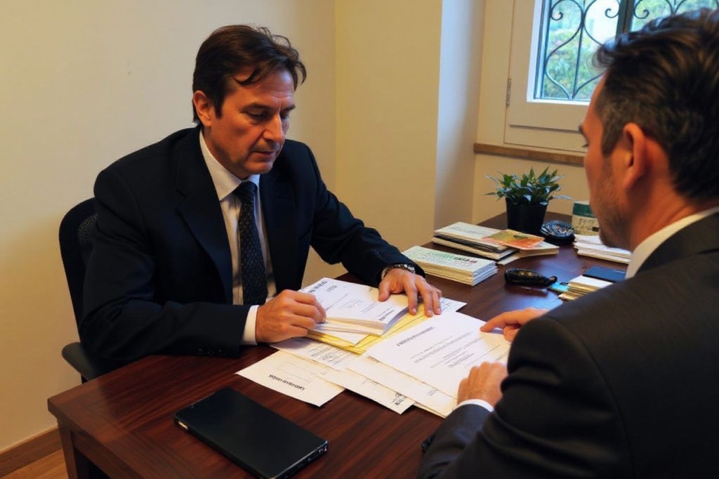 An accountant checks tax forms of one of his clients in his office in Naples on October 22, 2012.   PHOTO / MARIO LAPORTA (Photo by MARIO LAPORTA / )