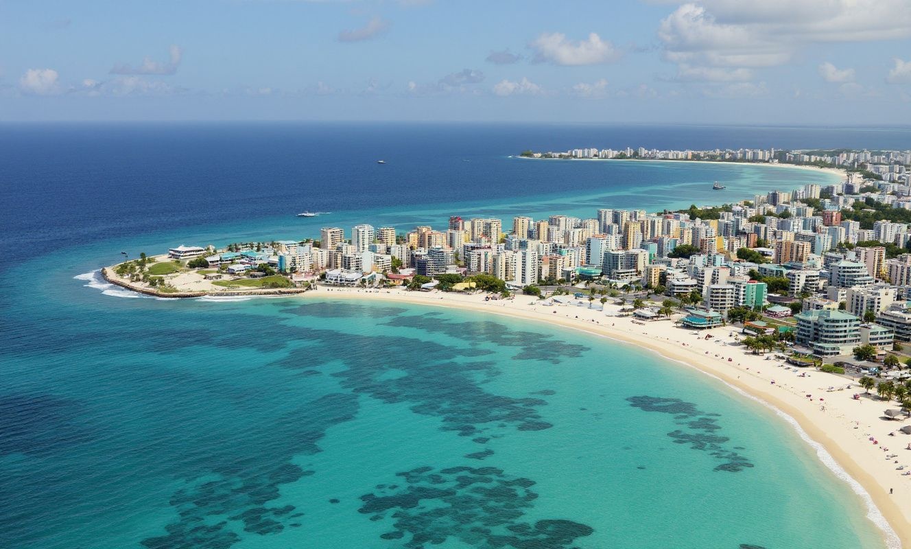 Male, the capital of the Maldives withbcrystal clear waters and white sand that have made the Indian Ocean archipelago a honeymoon destination for the rich and famous.      Source: Roberto Schmidt/