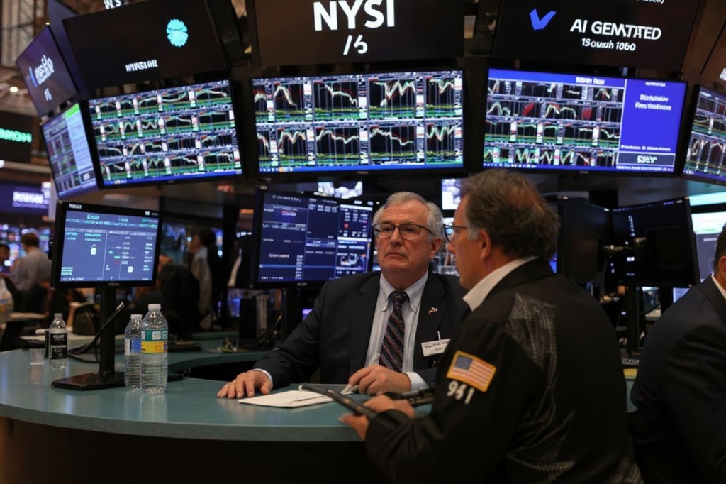 NEW YORK, NEW YORK – JULY 06: Traders work on the floor of the New York Stock Exchange during morning trading on July 06, 2023 in New York City. The stock market opened up low amid the release of minutes from the June meeting of the Federal Open Market Committee (FOMC) by the Federal Reserve and an expected upcoming rate hike.   Michael M. Santiago/Getty Images/ (Photo by Michael M. Santiago / GETTY IMAGES NORTH AMERICA / Getty Images via )