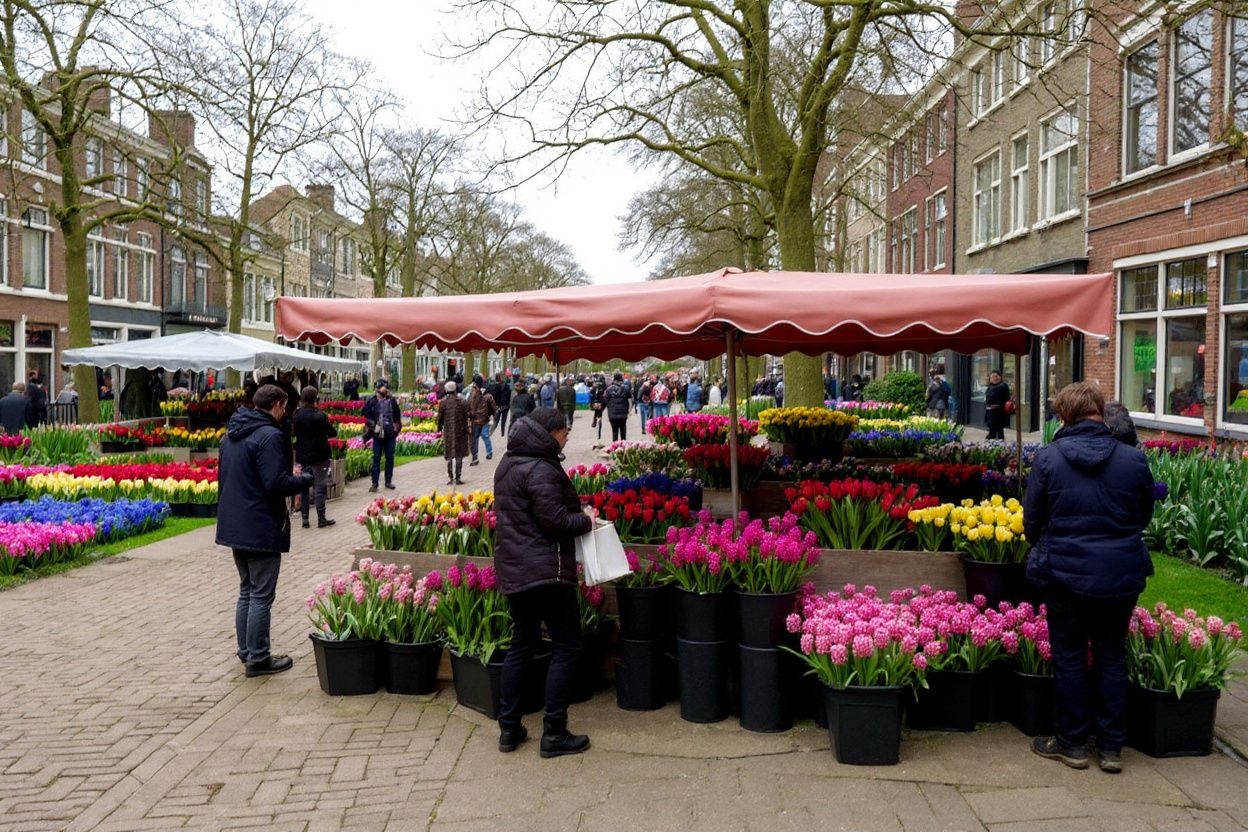 The Netherlands is also known as ‘the flower shop of the world’. They produce 80% of the world’s flower bulbs and the flower industry makes up over 5% of the Netherland’s GDP., shot on Nikon D850, 35mm f/1.8 lens, RAW photograph, unedited, candid moment, natural lighting, photojournalistic style | NEGATIVE: AI generated, artificial, computer generated, digital art, 3d render