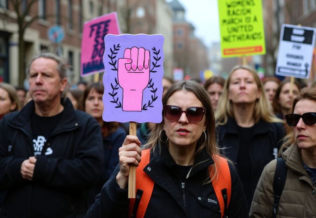 People take part in the anti-racism demonstration called “Womens march for a united Netherlands” ahead of the Dutch parliamentary elections in Amsterdam on March 11, 2017. – The Dutch parliamentary elections are set to take place on March 15, 2017. (Photo by EMMANUEL DUNAND / )