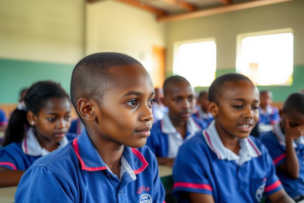 In South African schools, sex education is delivered through the “Life Orientation” subject, which is part of the curriculum and includes Comprehensive Sexuality Education (CSE)., shot on Canon EOS R5, 24-70mm f/2.8 lens, RAW photograph, unedited, candid moment, natural lighting, photojournalistic style | NEGATIVE: AI generated, artificial, computer generated, digital art, 3d render
