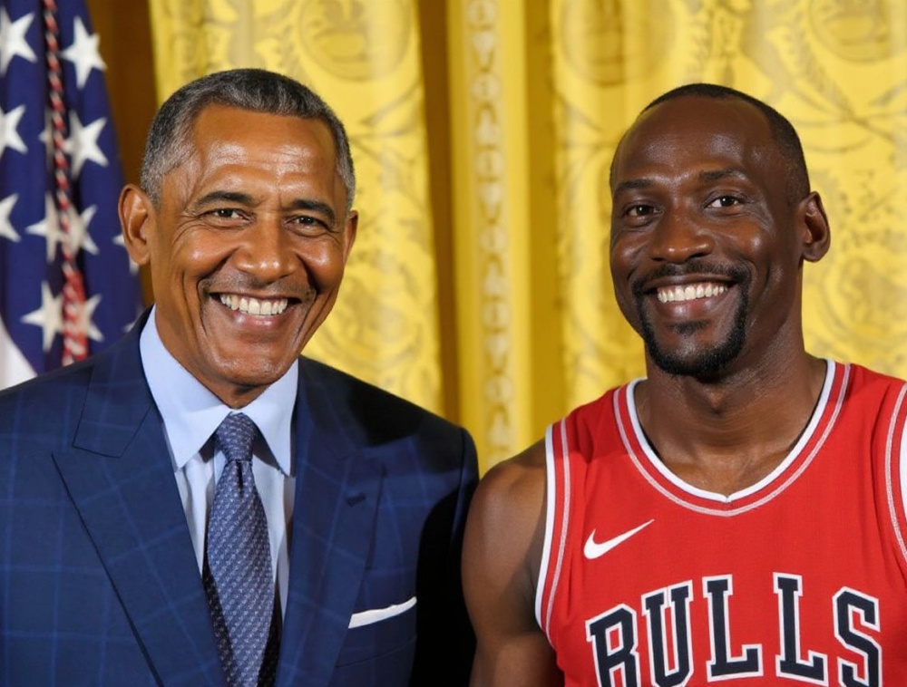 Former US President Barack Obama and NBA athlete Michael Jordan share a smile. Watch leaders like Obama for examples of confident English speakers. Source: Saul Loeb/