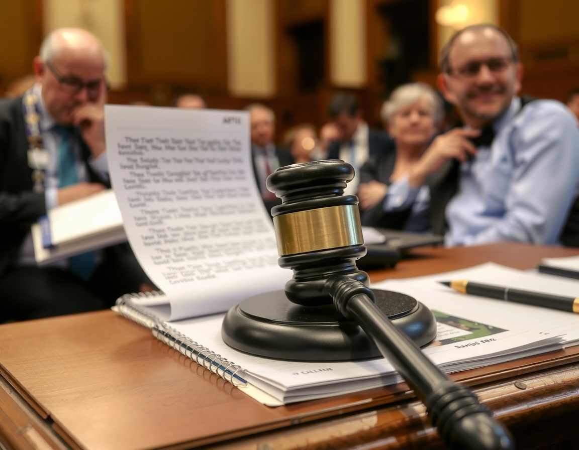 AUSTIN, TEXAS – APRIL 04: A gavel and hearing notes are seen during a debate in the Senate chamber at the Texas state Capitol on April 04, 2023 in Austin, Texas. Legislators gathered to discuss and debate bills SB 12 and SB 1601. The bills seek to defund public libraries that host Drag Storytime events, and restrict all Drag performances in the presence of minors-constituting such events as sensual and sexual in nature. Brandon Bell/Getty Images/ (Photo by Brandon Bell / GETTY IMAGES NORTH AMERICA / Getty Images via ), shot on Sony A7R IV, 85mm f/1.4 lens, RAW photograph, unedited, candid moment, natural lighting, photojournalistic style | NEGATIVE: AI generated, artificial, computer generated, digital art, 3d render