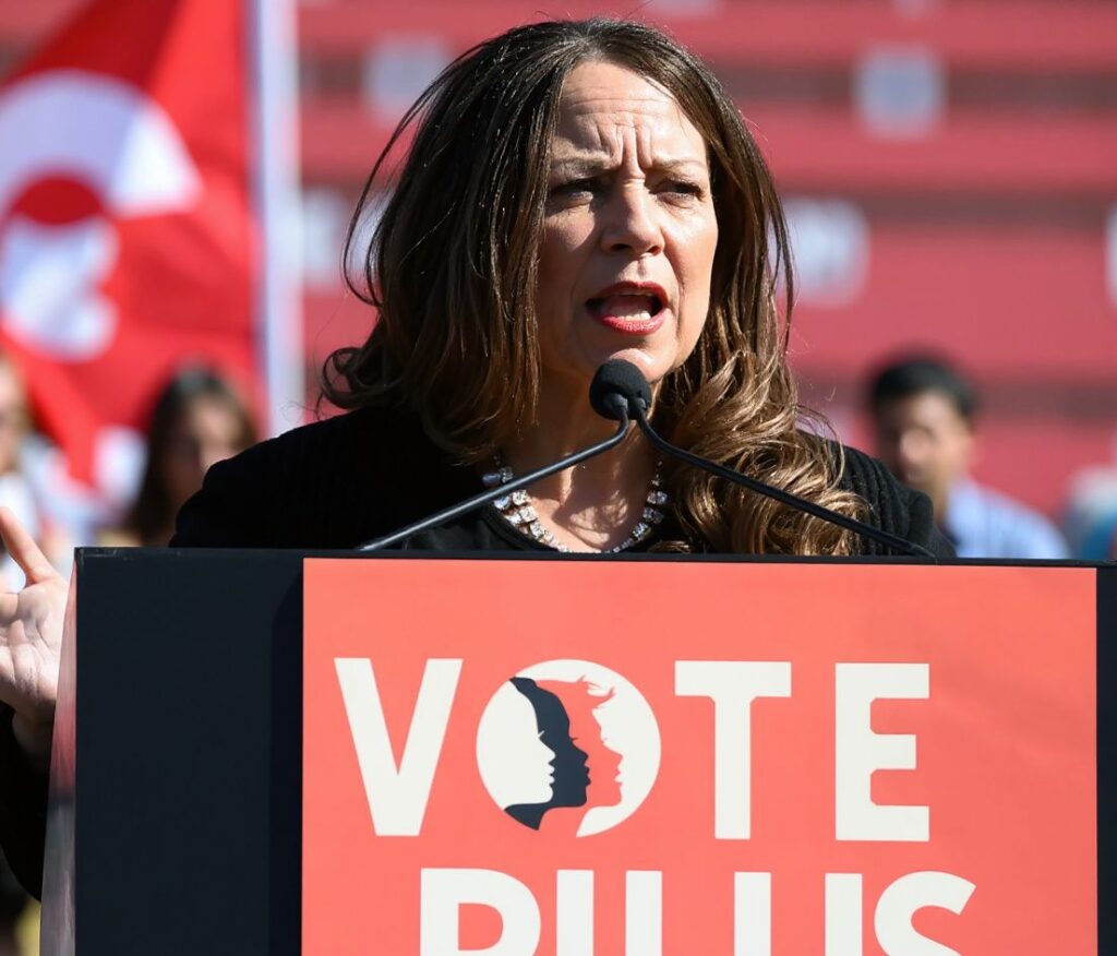 Melissa Harris-Perry speaks during the Women’s March “Power to the Polls” voter registration tour launch at Sam Boyd Stadium to protest President Donald Trump’s administration and to raise awareness for women’s issues. Source: Ethan Miller/