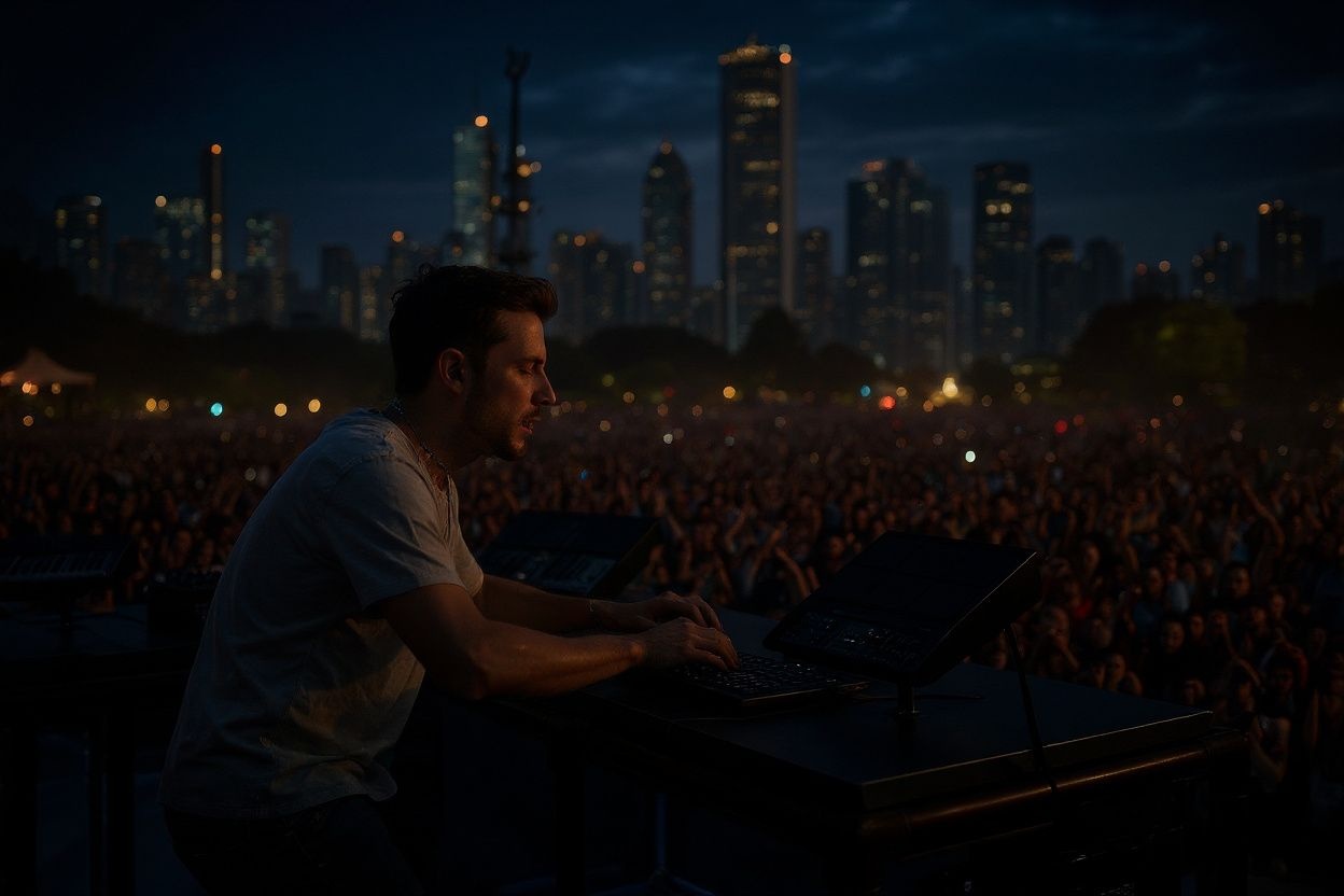 Dance/electronic artist Flume played during Lollapalooza 2016 in Chicago, Illinois. Source: Tasos Katopodis/